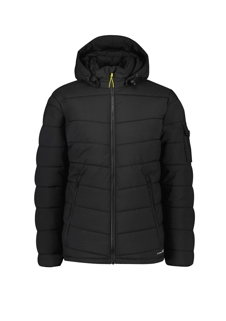 Syzmik Workwear Unisex Streetworx Hooded Puffer Jacket ZJ240 Work Wear Syzmik Black XXS 